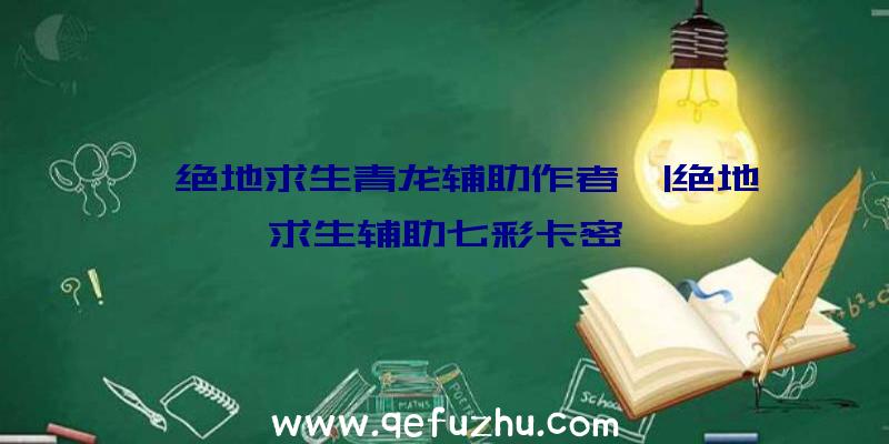 「绝地求生青龙辅助作者」|绝地求生辅助七彩卡密